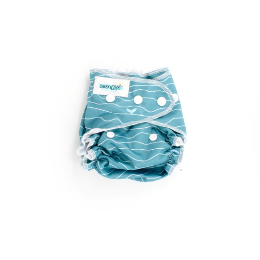 Cheeky Cloth One Size Reusable Swim Diaper "Whale Tails"
