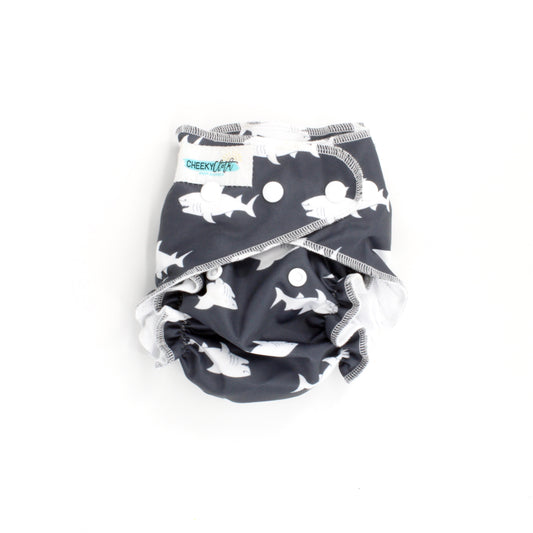 Cheeky Cloth One Size Reusable Swim Diaper "Hungry Shark"